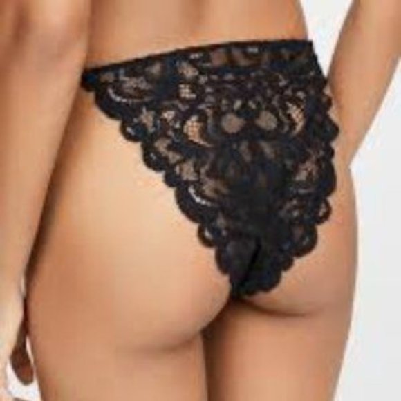 FREE PEOPLE Black Reese High Waisted Tanga Panties - Picture 2 of 6